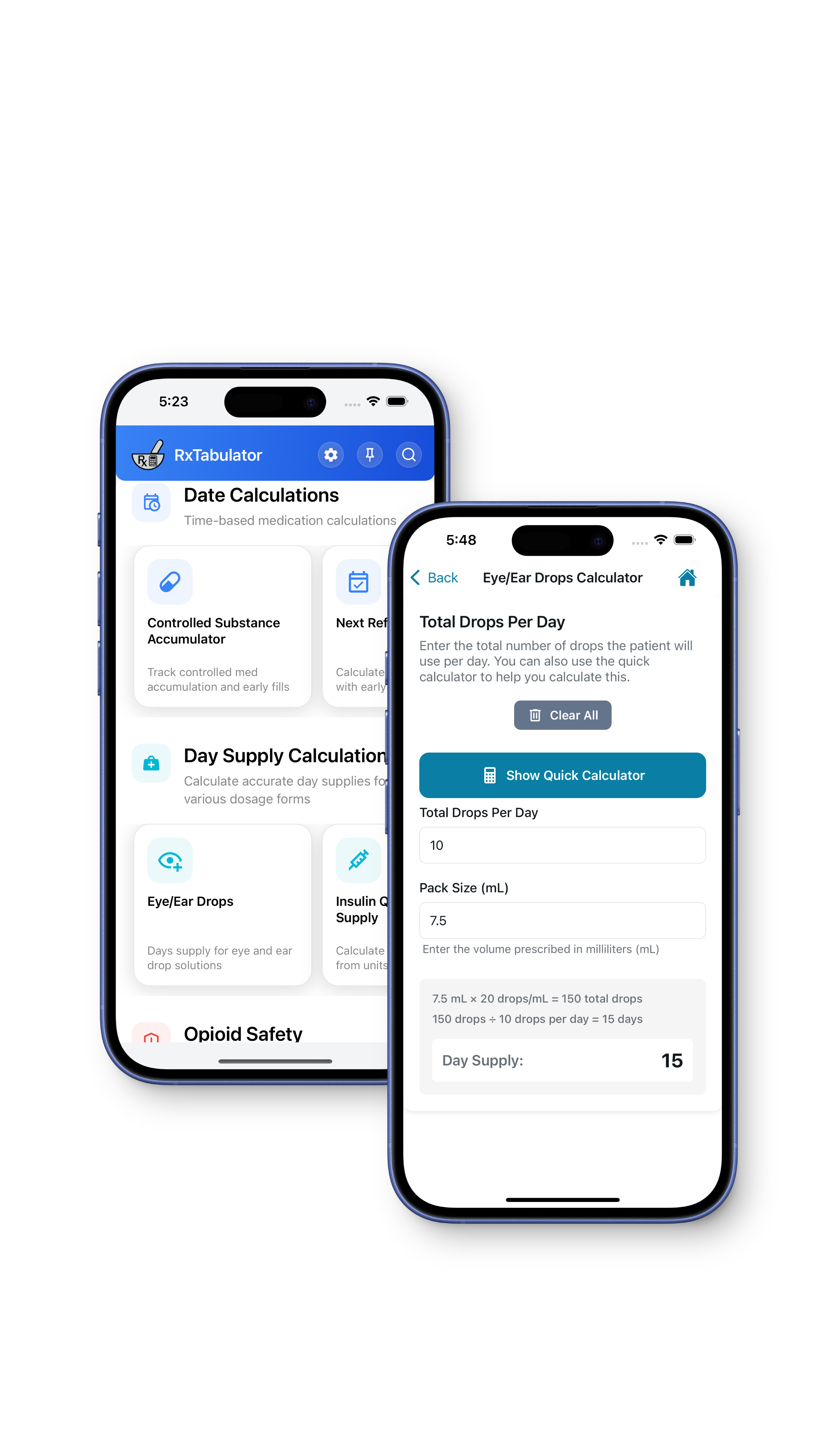 App home screen